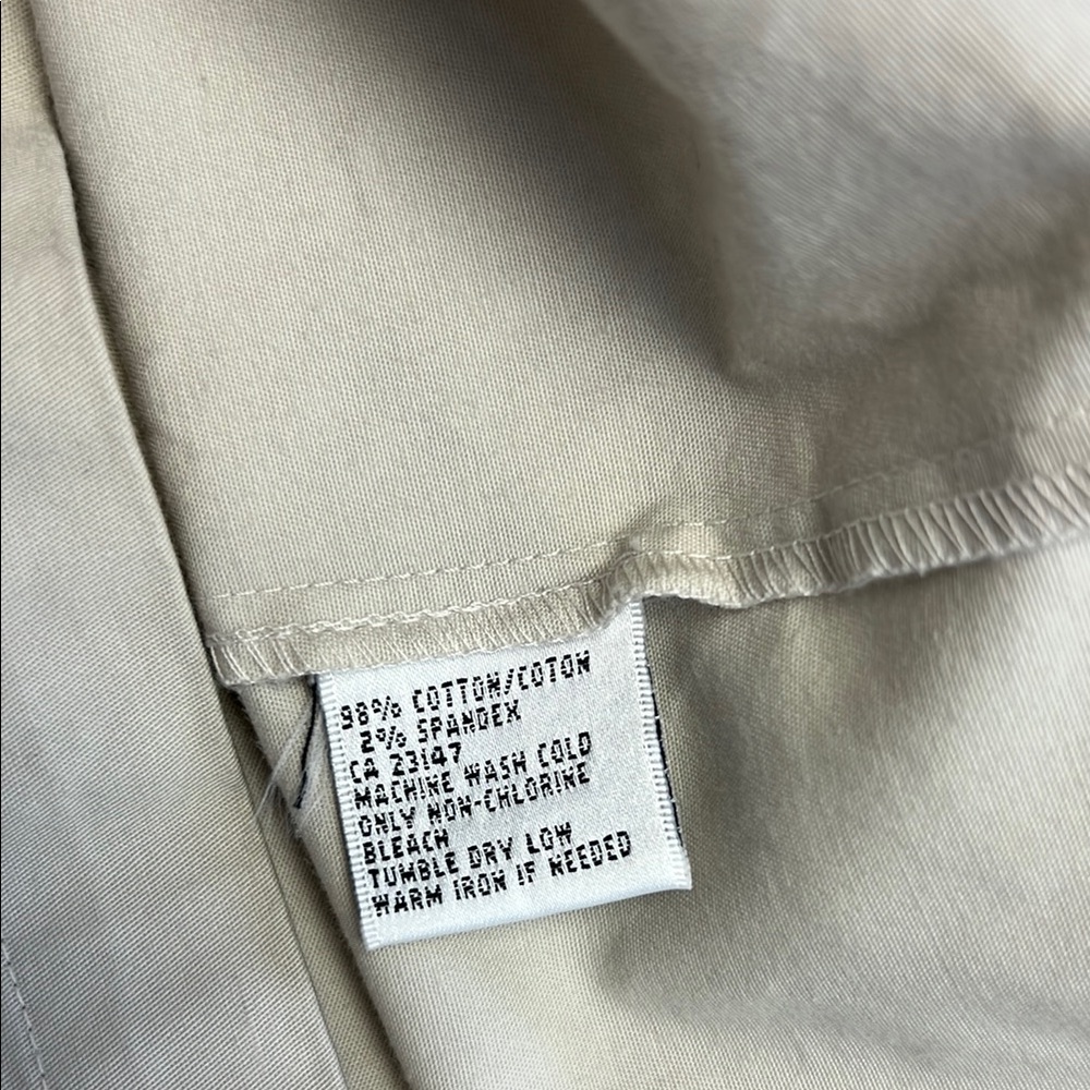 Talbots Vintage 90s Light Tan Button-Down Shirt Midi Dress Size 10 - Picture 10 of 10